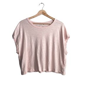Free People Pink Dolman Sleeve Crop T-Shirt